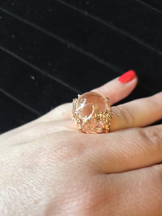 Vintage Jewelry - 🔮 Rose Gold Crystal Orb Whimsy Fairy Ring